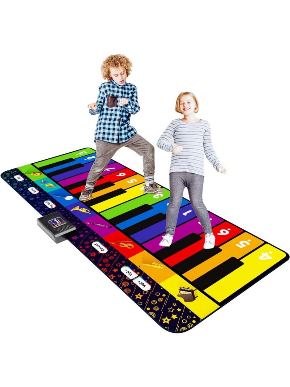 SUNLIN 6ft Floor Piano Mat for Kids Age 3-8, Giant Dance Mat for Toddlers